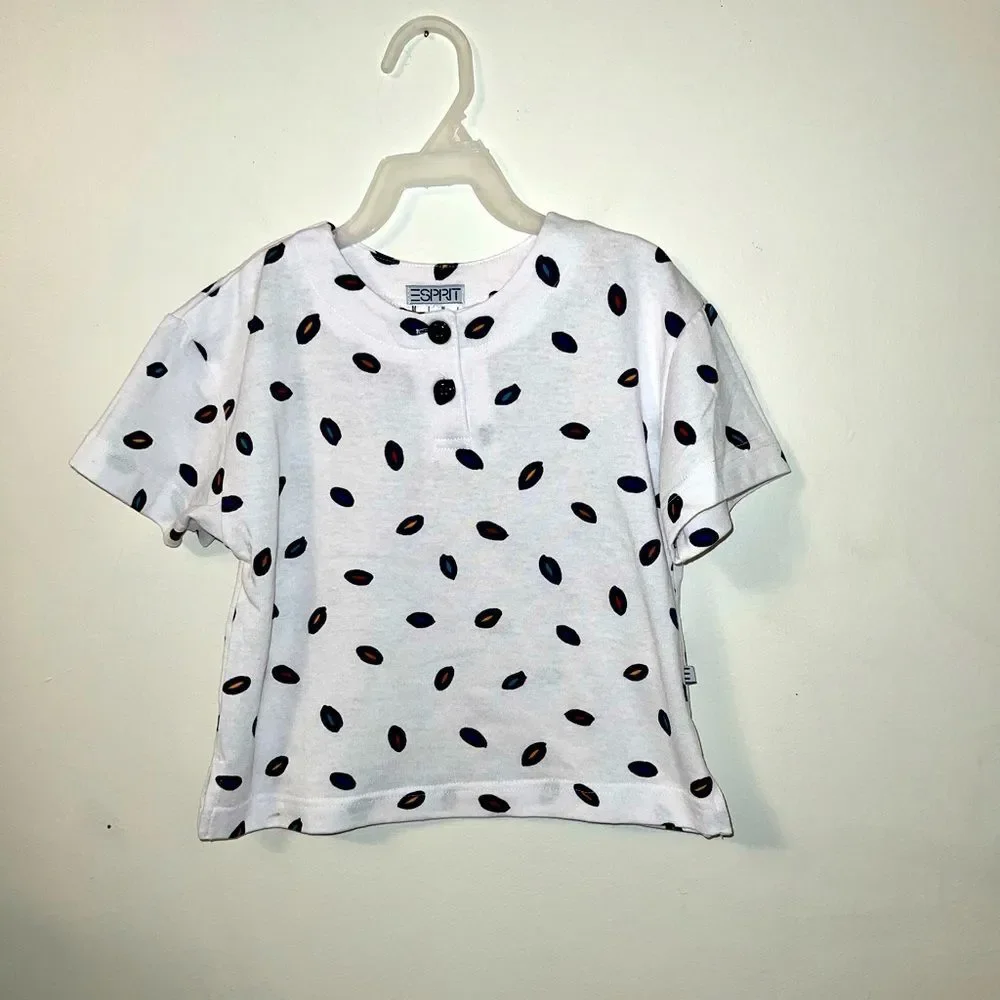Vintage 1990s Esprit Polka Dot Patterned Short Sleeve‎ Top